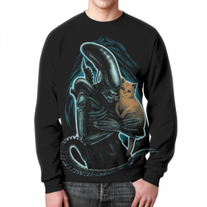 Sweatshirt Alien kitten print black Idolstore - Merchandise and Collectibles Merchandise, Toys and Collectibles 2