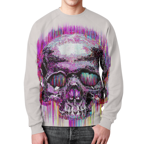 Merch Holographic Skull Sweatshirt Digital Art
