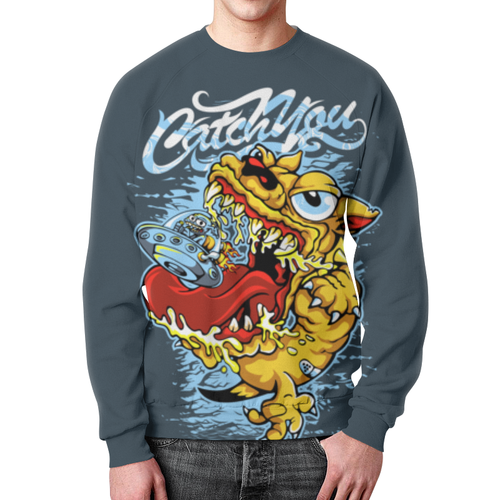 Merchandise Catch You Cartooned Dog Monster Sweatshirt