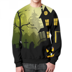 Collectibles Halloween Sweatshirt Death House Cartooned
