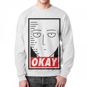 Sweatshirt One Punch Man Okay Replic Idolstore - Merchandise and Collectibles Merchandise, Toys and Collectibles