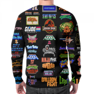 Sweatshirt Retro games pattern black print Idolstore - Merchandise and Collectibles Merchandise, Toys and Collectibles