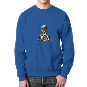 Sweatshirt Pulp Fiction Samuel Jackson blue design Idolstore - Merchandise and Collectibles Merchandise, Toys and Collectibles 2