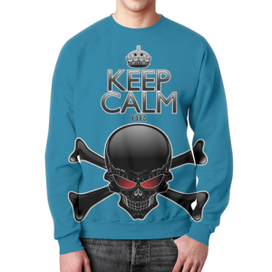 Collectibles Sweatshirt Keep Calm Or Skeleton Bones Symbol