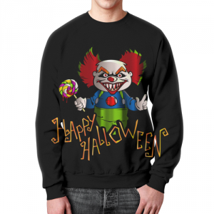 Collectibles Sweatshirt Text Happy Halloween Black Print