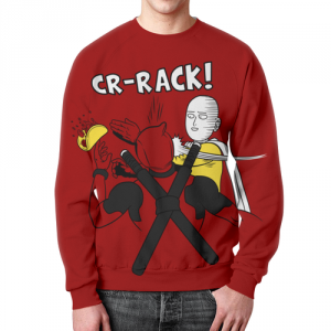 Sweatshirt One Punch Man against Deadpool red Idolstore - Merchandise and Collectibles Merchandise, Toys and Collectibles 2
