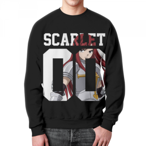 Merch Sweatshirt Erza Scarlet Fairy Tail Black Print