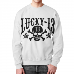 Merch Sweatshirt Lucky 13 Art Black Sign Skeleton