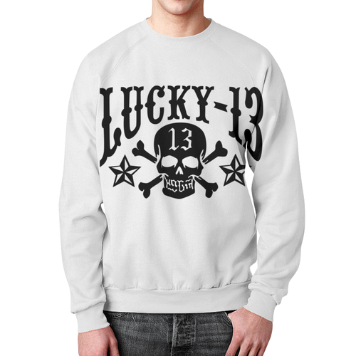 Collectibles Sweatshirt Lucky 13 Art Black Sign Skeleton