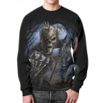 Merchandise Sweatshirt Skull Spikes On Head And Hand