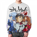Merch Evangelion Sweatshirt Characters Anime