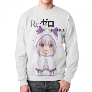 Re:Zero Sweatshirt Rem Emilia White Art Idolstore - Merchandise and Collectibles Merchandise, Toys and Collectibles