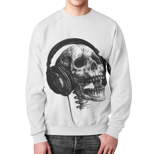 Merchandise Sweatshirt Forever Music Skull Art Headphones