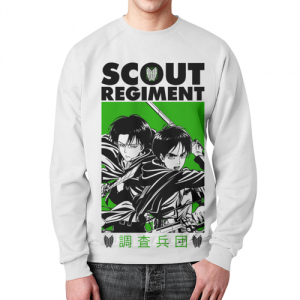 Attack on Titan White Sweatshirt Scouts Idolstore - Merchandise and Collectibles Merchandise, Toys and Collectibles