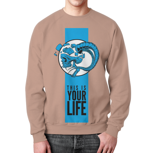 Merch Sweatshirt This Is Your Life Phrase Skull