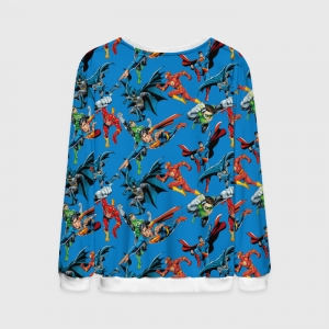 Mens Sweatshirt Justice league Pattern Oldschool Idolstore - Merchandise and Collectibles Merchandise, Toys and Collectibles