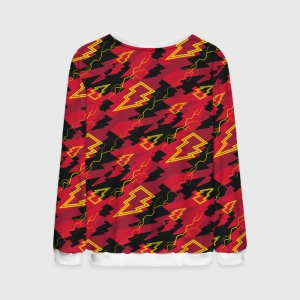 Mens Sweatshirt Shazam! Red Pattern Logos Idolstore - Merchandise and Collectibles Merchandise, Toys and Collectibles