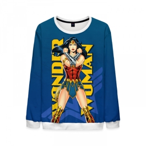 Merchandise Mens Sweatshirt Wonder Woman Blue Sweater