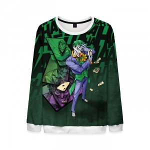 Collectibles Joker Games Cards Sweatshirt Laugh Green Sweater