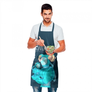 Cyan Apron Among Us Spaceman Art Idolstore - Merchandise and Collectibles Merchandise, Toys and Collectibles