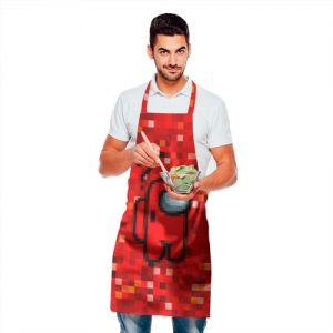 Red pixel Apron Among Us 8bit Idolstore - Merchandise and Collectibles Merchandise, Toys and Collectibles