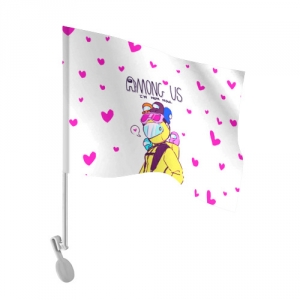 Merchandise Mom Now Car Flag Among Us White Heart Emoji