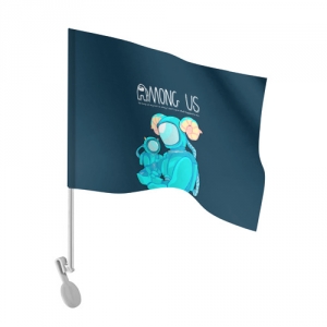Cyan Car flag Among Us Spaceman Art Idolstore - Merchandise and Collectibles Merchandise, Toys and Collectibles 2