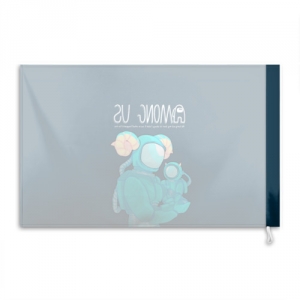 Cyan Large flag Among Us Spaceman Art Idolstore - Merchandise and Collectibles Merchandise, Toys and Collectibles