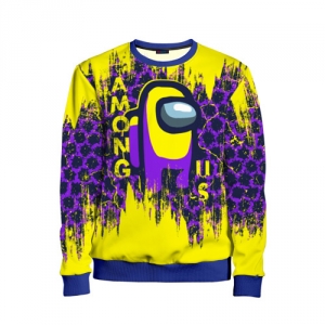 Buy purple kids sweatshirt among us yellow - product collection