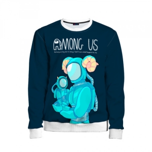Buy cyan kids sweatshirt among us spaceman art - product collection