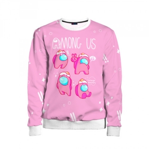 Buy pink kids sweatshirt among us egg head - product collection