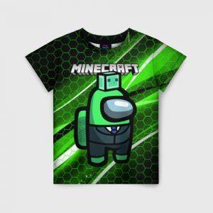 Merchandise Kids T-Shirt Among Us Х Minecraft