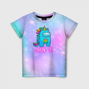 Merchandise Among Us Kids T-Shirt Rainbow Unicorn