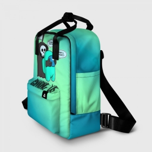 Women’s backpack Among Us Death behind Cyan Idolstore - Merchandise and Collectibles Merchandise, Toys and Collectibles