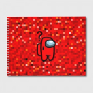 Collectibles Red Pixel Sketch Album Among Us 8Bit