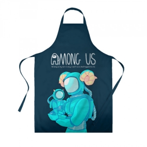 Cyan Apron Among Us Spaceman Art Idolstore - Merchandise and Collectibles Merchandise, Toys and Collectibles 2