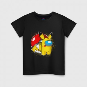 Merchandise Kids Cotton T-Shirt Among Us Pokemon