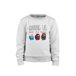 Buy kids sweatshirt among us noob pro hacker cotton - product collection