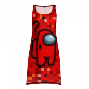 Merchandise Red Pixel Tank-Dress Among Us 8Bit