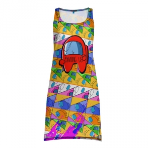 Merchandise Tank-Dress Among Us Pattern Colored
