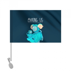 Cyan Car flag Among Us Spaceman Art Idolstore - Merchandise and Collectibles Merchandise, Toys and Collectibles
