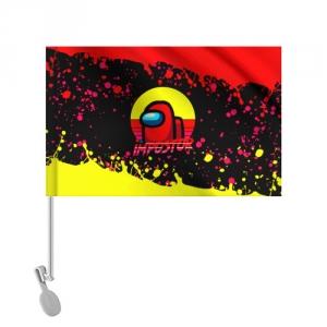 Car flag Among Us Impostor Red Yellow Idolstore - Merchandise and Collectibles Merchandise, Toys and Collectibles