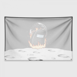 Black Banner flag Among Us fire Idolstore - Merchandise and Collectibles Merchandise, Toys and Collectibles