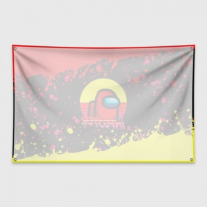 Banner flag Among Us Impostor Red Yellow Idolstore - Merchandise and Collectibles Merchandise, Toys and Collectibles