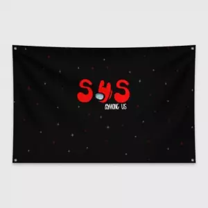 Buy banner flag among us sus red imposter black - product collection