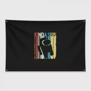Buy banner flag kinda sus among us black - product collection