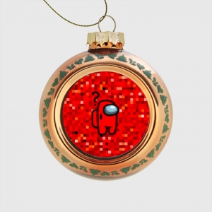 Red pixel Glass christmas bauble Among Us 8bit Idolstore - Merchandise and Collectibles Merchandise, Toys and Collectibles 2