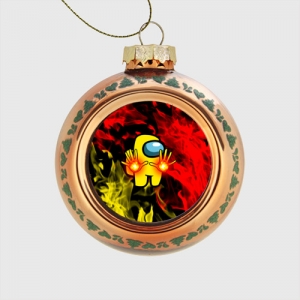 Merchandise Fire Mage Glass Christmas Bauble Among Us Flames