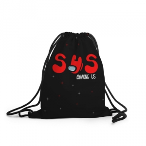Merch Sack Backpack Among Us Sus Red Imposter Black