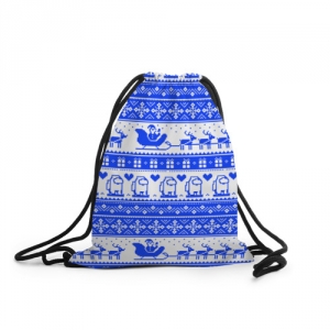 Merchandise Sack Backpack Among Us Christmas Pattern